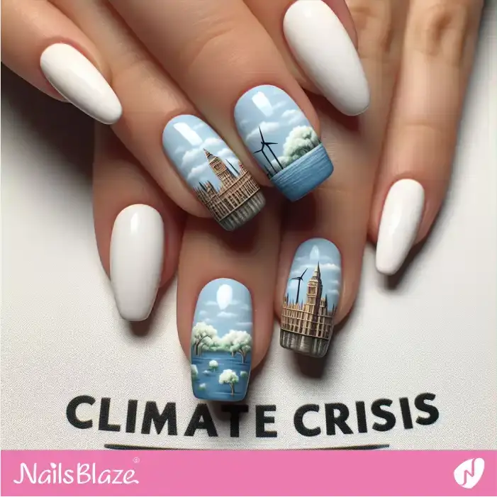 Climate Change and Sea Levels Rise | Climate Crisis Nails - NB3177